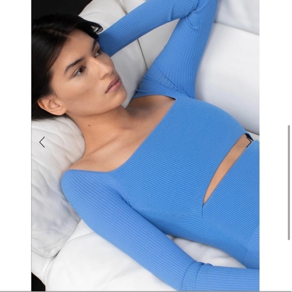 A.L.C. CLARA BLUE ASYMMETRICAL CUTOUT DRESS - Picture 4 of 8